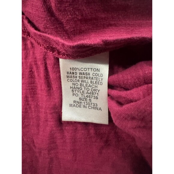 Umgee Dress Womens Size Small Cotton Ruffle Solid Burgundy Short Sleeve - Picture 3 of 7